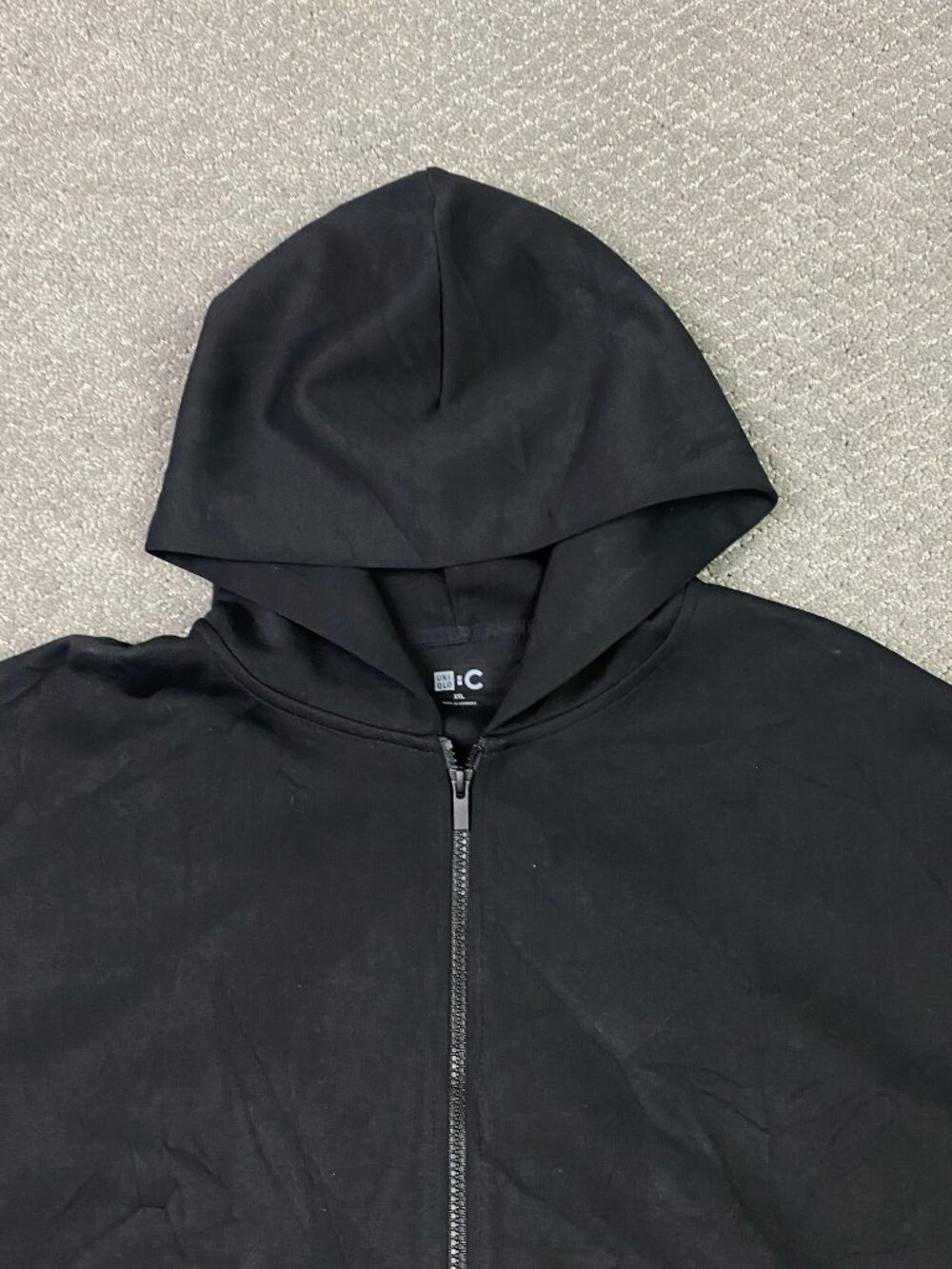 Uniqlo :C Sweat Oversized Full Zip Hoodie Unisex XXL Black Mens Womens - Picture 2 of 12